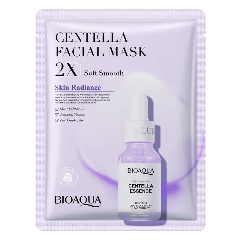 20 Stück BIOAQUA Centella Collagen Gesichtsmaske VC Feuchtigkeitsspendende Erfrischende Tuchmasken Hyaluronsäure Gesichtsmaske Hautpflegeprodukte