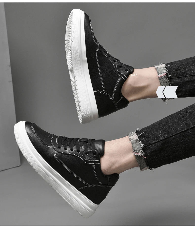 Hochwertige Herren-Sneaker, erhöhte Herrenschuhe, modische Freizeitschuhe, bequeme Leder-Sportschuhe, Höhenzunahme 6/8/10 cm