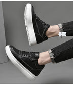 Hochwertige Herren-Sneaker, erhöhte Herrenschuhe, modische Freizeitschuhe, bequeme Leder-Sportschuhe, Höhenzunahme 6/8/10 cm