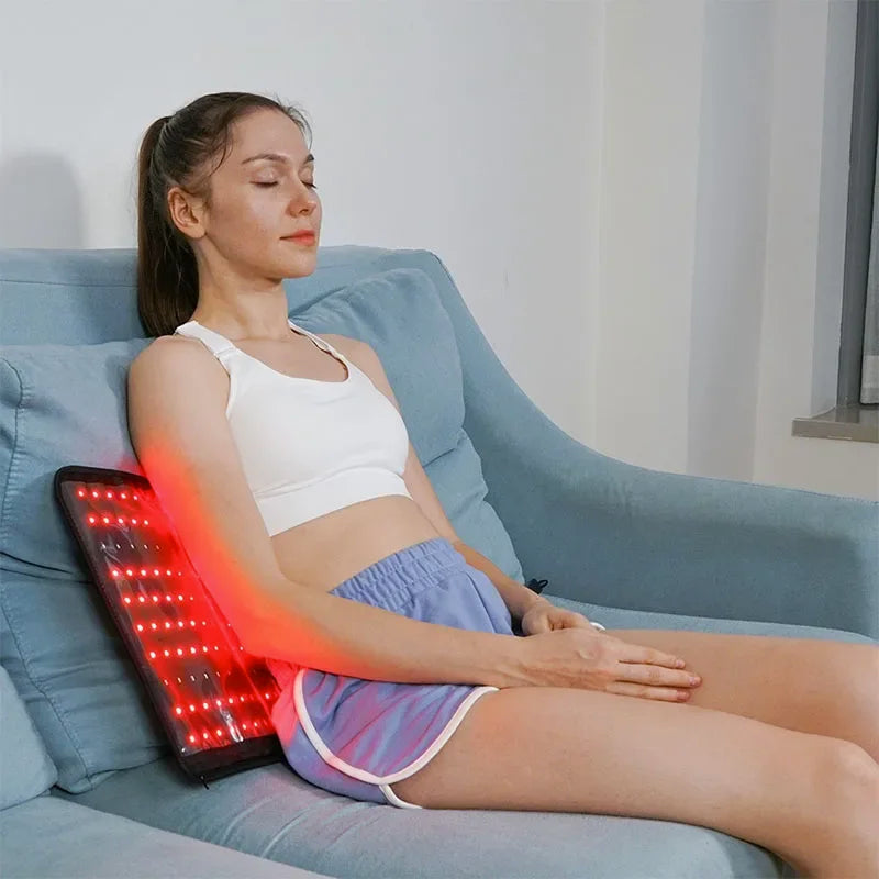 Rotlichttherapie-Matte, großes Rotlichttherapie-Pad mit Controller, Pulsmodus 660nm & 850nm Nahinfrarotlichttherapie-Gürtel