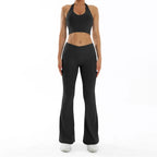 Scrunch-Sportanzug Damen Yoga-Set Gymnastik-Kleidung Sexy Sport-BHs und Schlaghosen-Sets Fitness-Outfits Damen Trainingskleidung