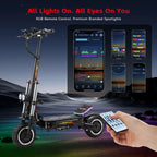 Neuer HALO KNIGHT T107Pro Smart E-Scooter für Erwachsene, großes Display, 60V 38.4Ah Akku, 3000W Dualmotor, 95KM/H Leistungsstarker Elektroroller