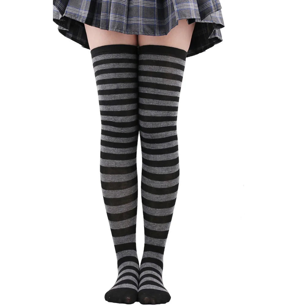 Farbige gestreifte Strümpfe Japanische Overknee-Socken Mode Frauen Warmhalten Socken Sexy Schlanke Lange Socken Strumpfwaren JK Cosplay Lolita Y2k