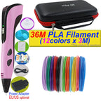 2026 Neue 3D-Druckstift DIY Dreidimensionale Malerei Kinderspielzeug mit LCD-Bildschirm Netzteil 200M PLA-Filament Spielzeug Geschenk