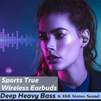 On-Ear LED Display Kopfhörer, Geräuschunterdrückende Ohrhörer, Tiefer Bass, Sport-Gamer, kabelloses Bluetooth Headset, wasserdicht mit HD Mikrofon