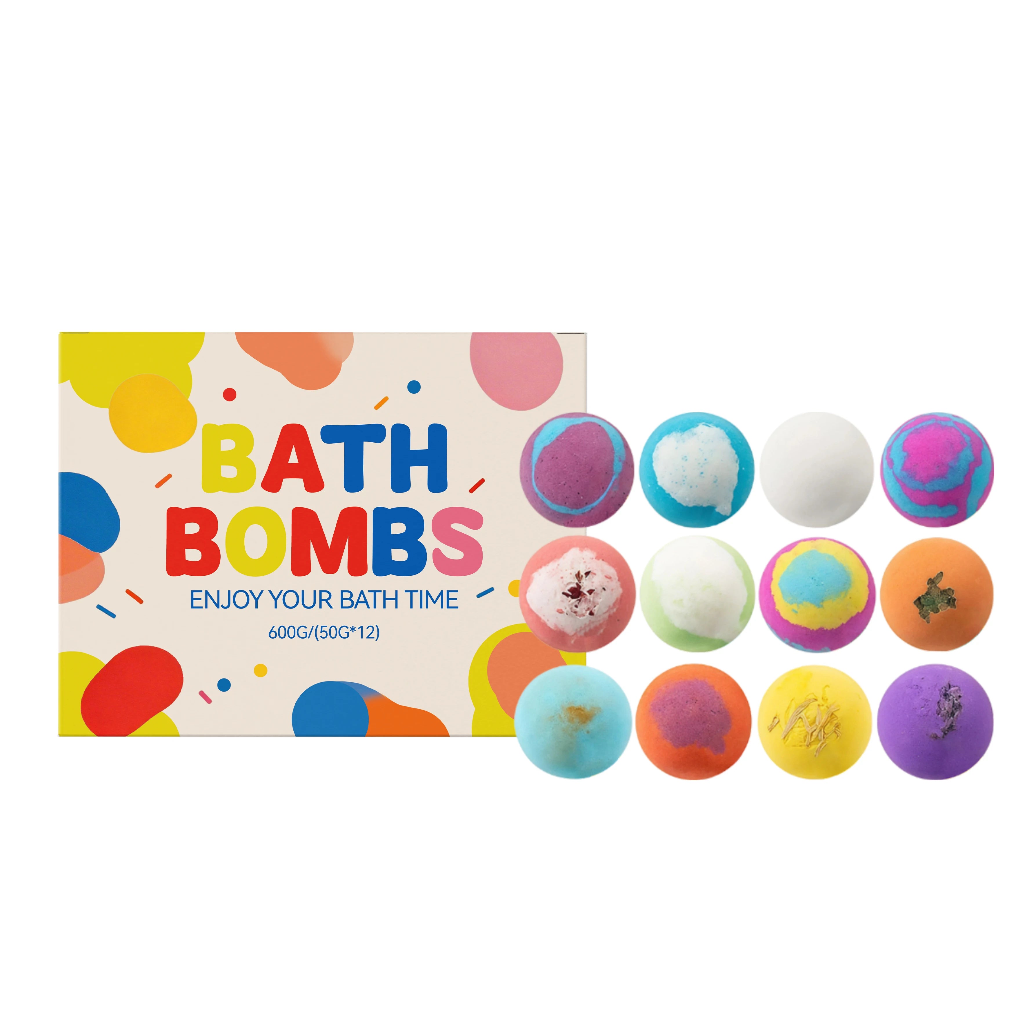 12er Kinder-Badebomben-Set mit Überraschungsspielzeug im Inneren, natürliche, organische Schaumbäder, Fizzies-Kugeln, Geschenk für Kinder, Feiertagsgeschenkset