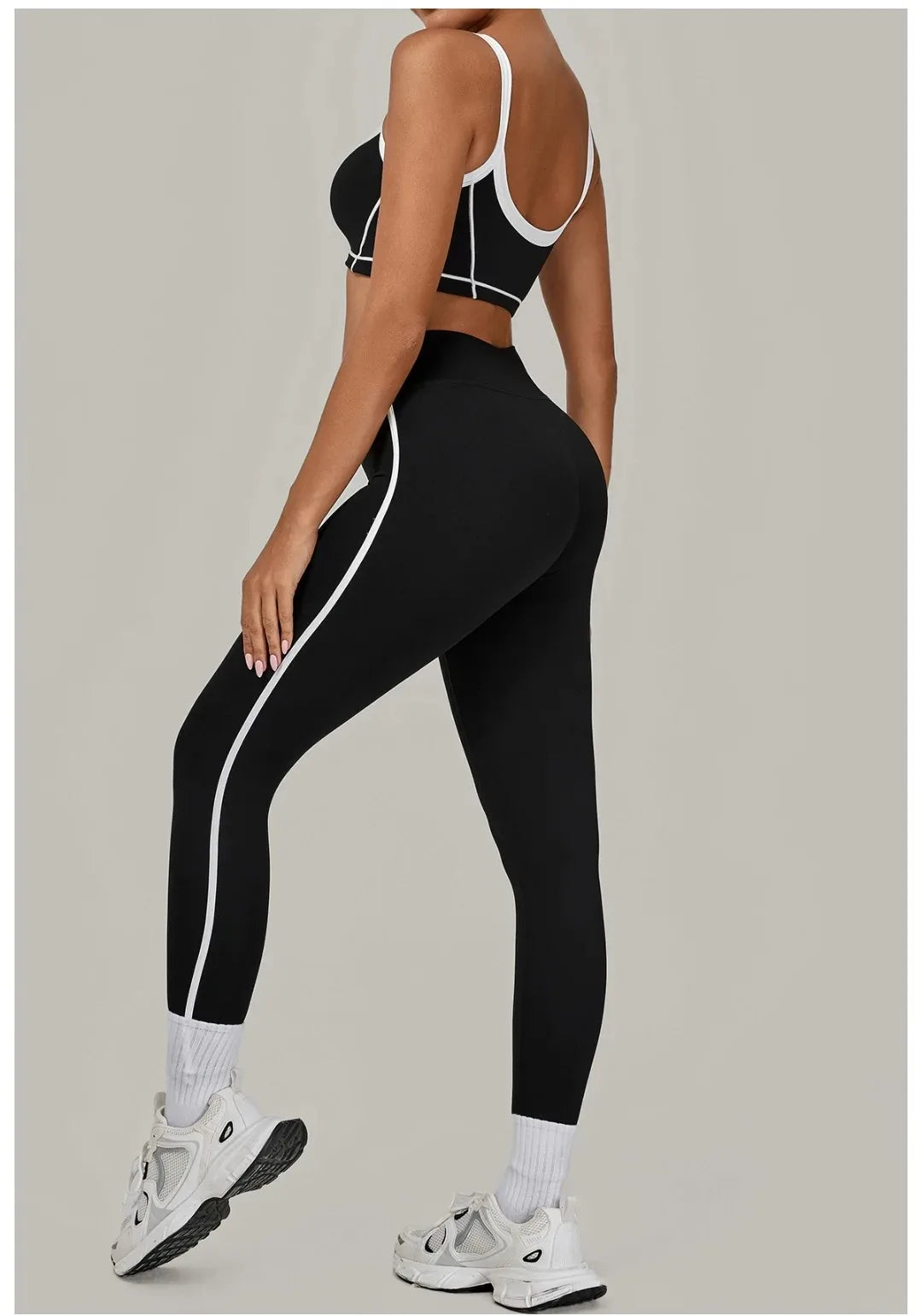 2PCS Damen Yoga-Set Hohe Taille Peach Hip Herausnehmbare Polsterung Sport-BH Hose Fitnessanzug Laufen Workout Gym Leggings Yoga-Set