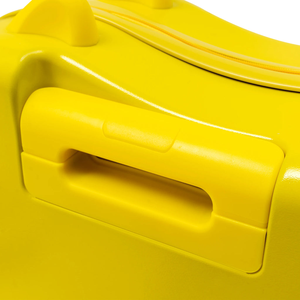 18-Zoll-Aufstehkoffer, niedlicher Koffer mit interner Netztasche, Aufbewahrungsbox mit Lenkrollen für Kurztrips, Gelb
