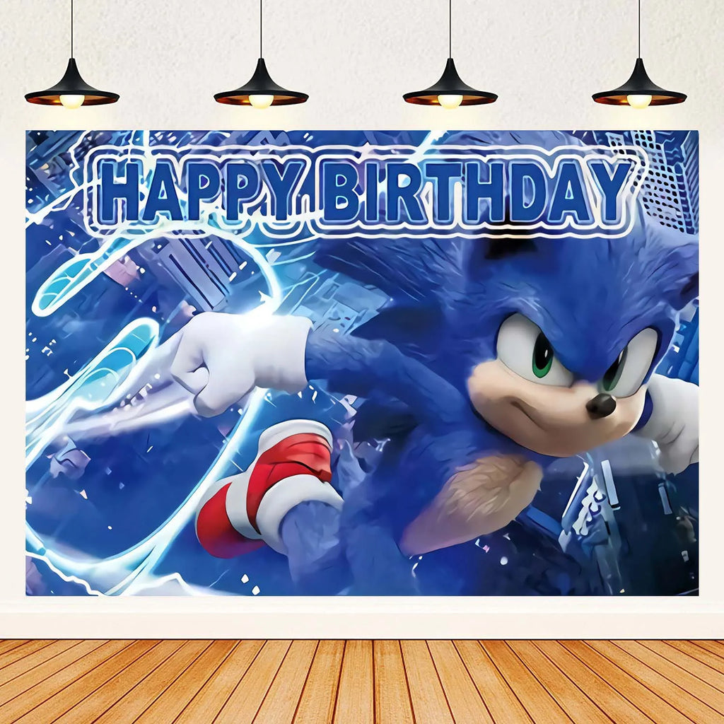 Sonic Geburtstagsparty Dekoration Spiel Igel Ballons Actionfigur Party Pappteller Handtuch Becher Tischdecke Spielzeug Kindergeschenke