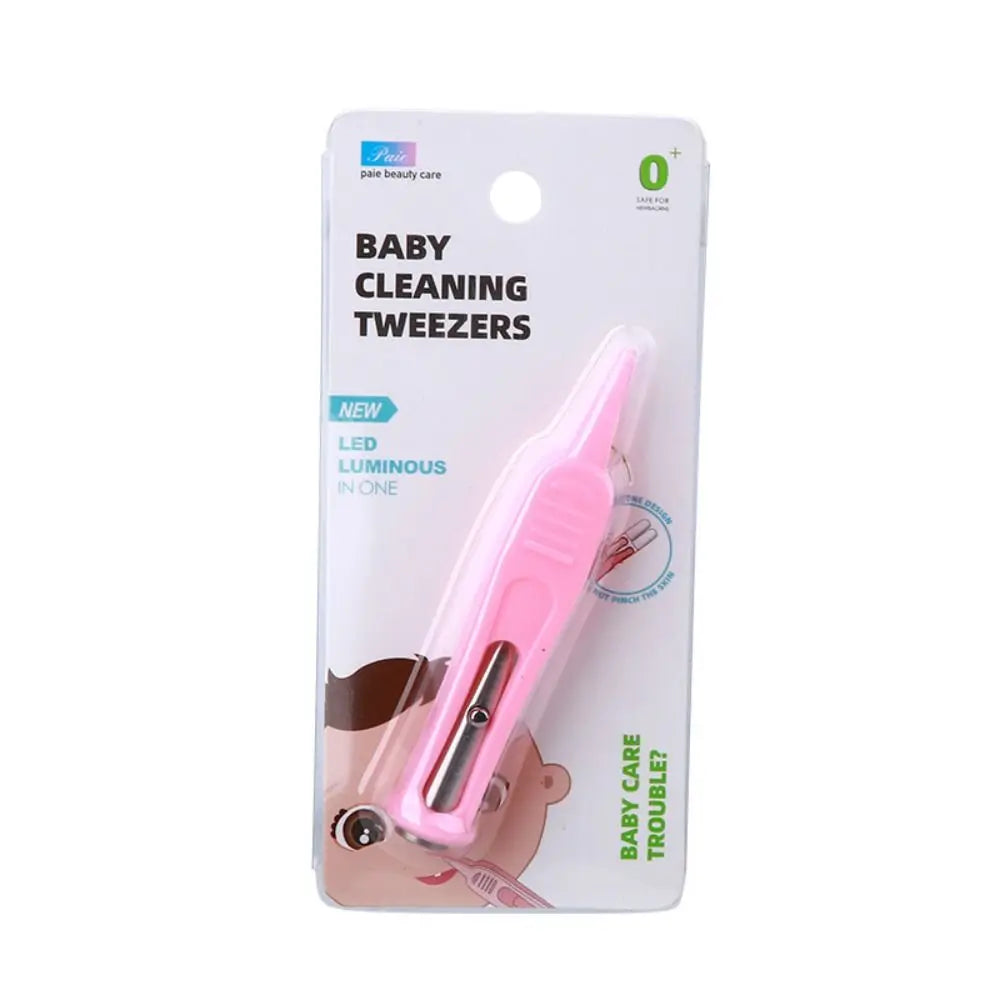 1 Stk. Baby-Nasenklammer, Säuglings-Ohr-Nasen-Nabel-Sicherheits-Pinzette, sichere Zange, Reinigungszubehör, Pinzette mit LED-Licht