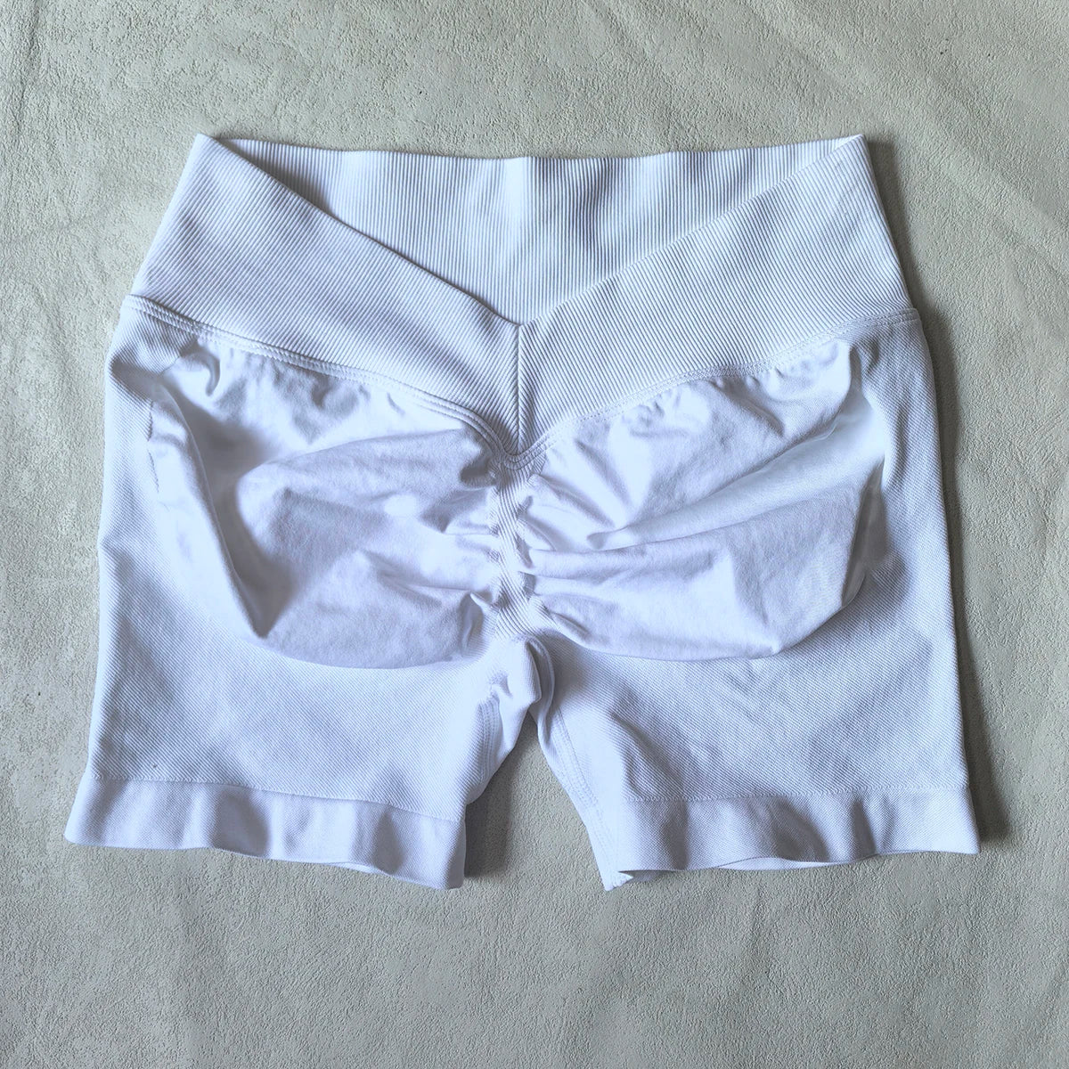 Damen Scrunch Shorts nahtlos V-Rücken Scrunch Booty Shorts Fitness Workout Laufen Yoga Gym Shorts