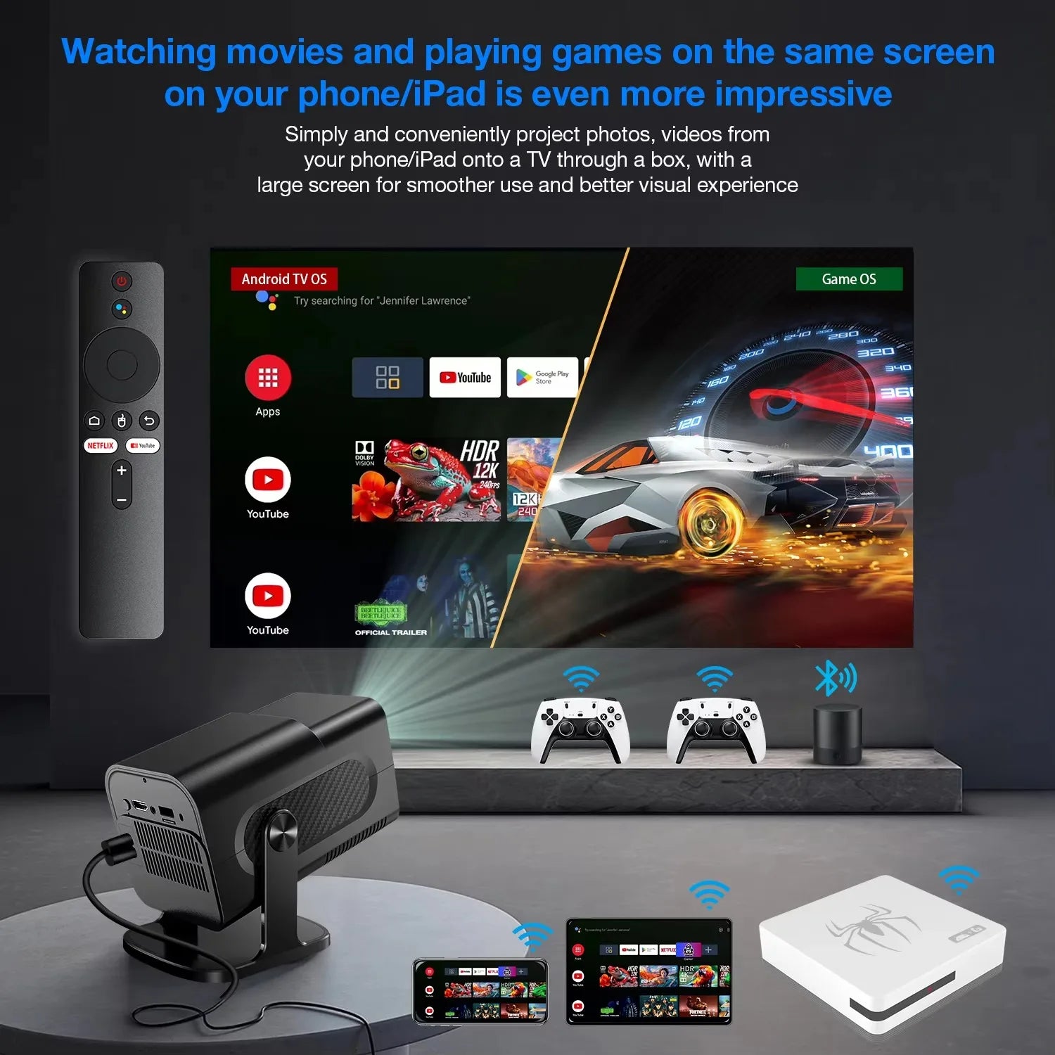 Home-Gaming-Konsolen G7, G8 8K 3D, unterstützt zwei Spieler, 60.000 klassische Retro-Arcade-Spiele, inklusive kabelloser 2.4G-Controller.