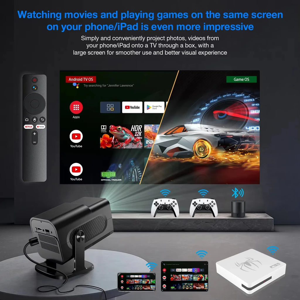 Dual-system TV Game Box G7,G8 8K 3D, supports two players, 60000 classic retro arcade games, includes 2.4G wireless controllers.
