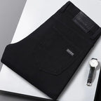 Wthinlee Neue Herrenjeans Freizeithose Gerade Stretch Modische Klassische Blau-Schwarze Arbeits-Jeansstoff-Hose Herren Markenkleidung