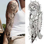 Kompass Roboterarm Temporäre Tattoos Ärmel für Männer Frauen Realistische Gefälschte Totenkopf Engel Ganzarm Tattoos Maori Totem Tattoo Aufkleber