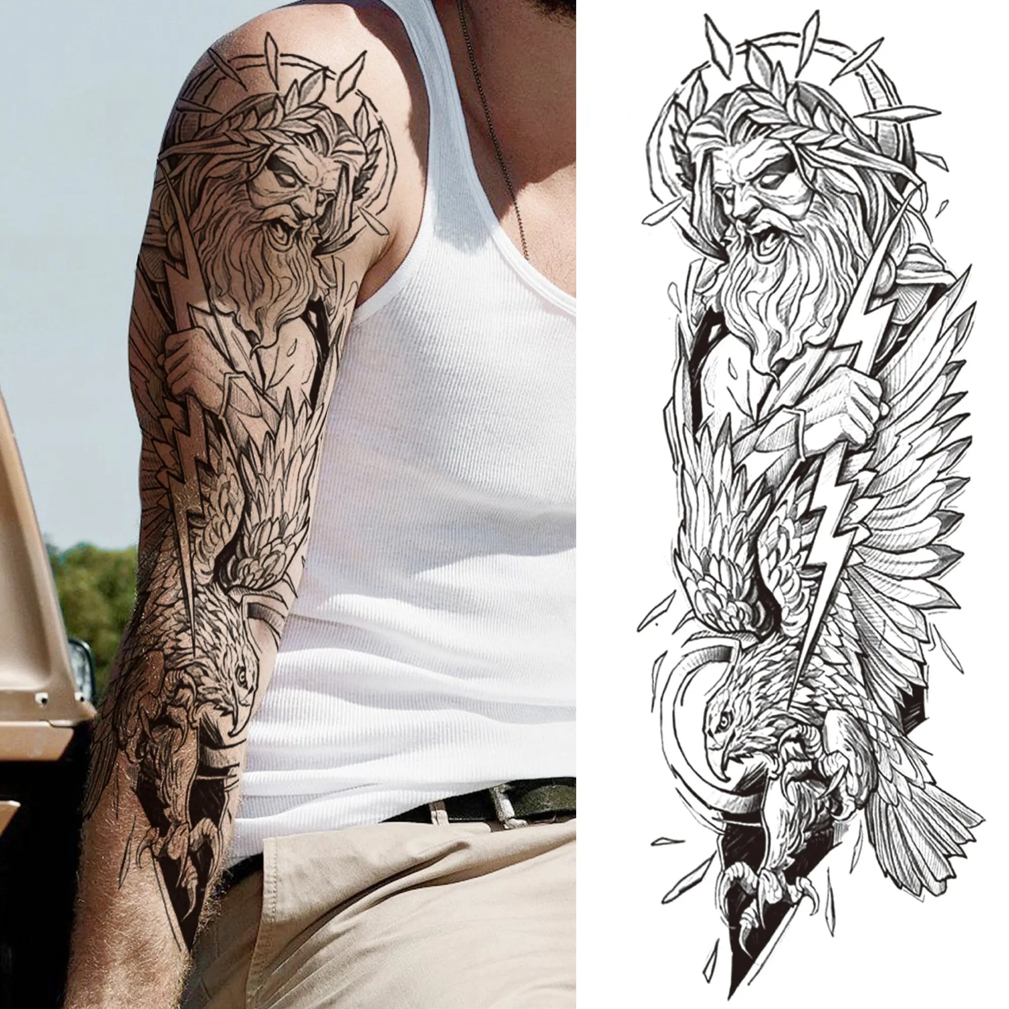 Kompass Roboterarm Temporäre Tattoos Ärmel für Männer Frauen Realistische Gefälschte Totenkopf Engel Ganzarm Tattoos Maori Totem Tattoo Aufkleber