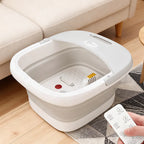 Faltbarer Fußbad-Massager mit Heizung, Vibration, 4 Rollen, Temperaturregelung, kabelloser Fernbedienung, Fuß-Spa zur Schmerzlinderung für den Heimgebrauch