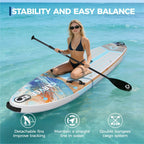 Aufblasbares Stand-Up Paddleboard Komplettset mit verstellbarem Paddel/Handpumpe für Wassersport und Surfen im Freien