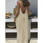 2026 Loose-Fit Spaghettiträgerkleid Damen Freizeit Hauskleid Sommerkleid Einfarbig Urlaub Kühl Hauskleid
