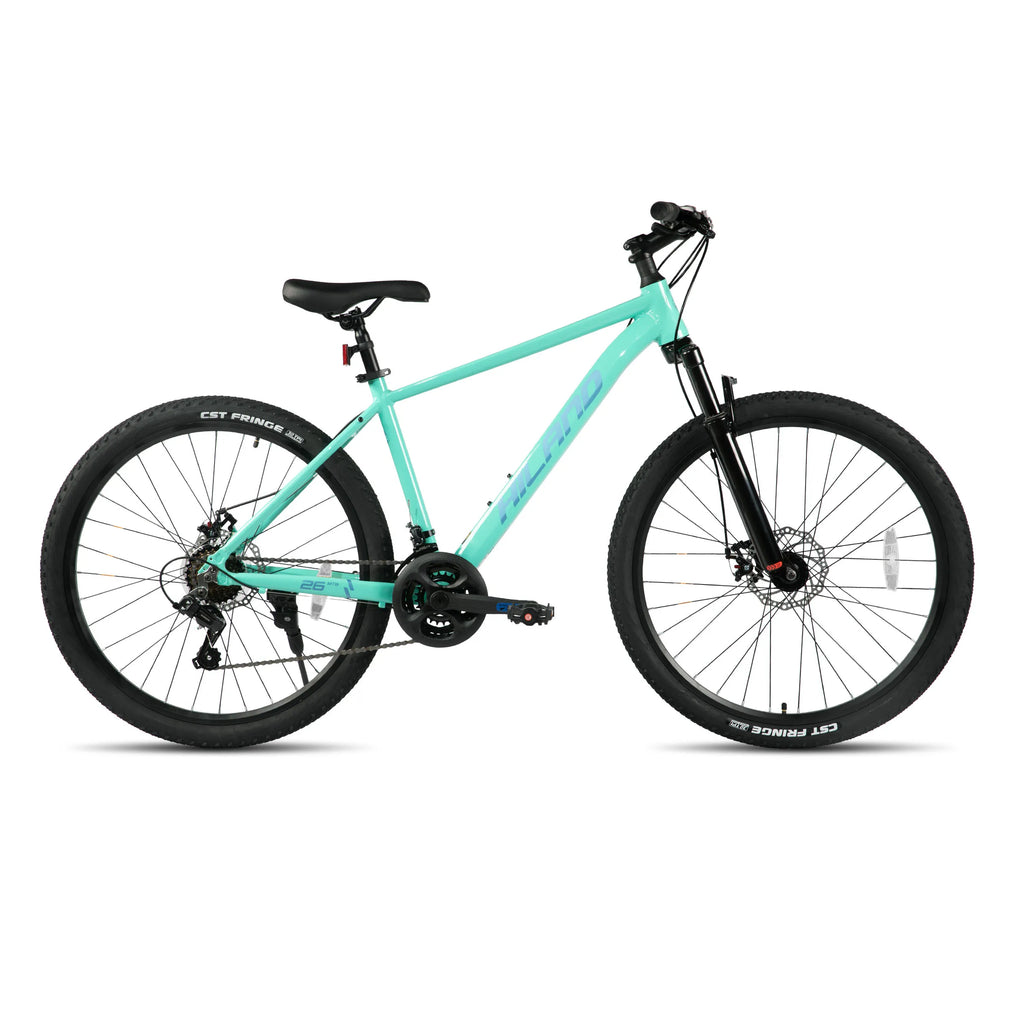 HILAND 26 Zoll Mountainbike aus Aluminiumlegierung für Damen und Herren, 21-Gang-Fahrrad mit mechanischen Scheibenbremsen, Federgabel