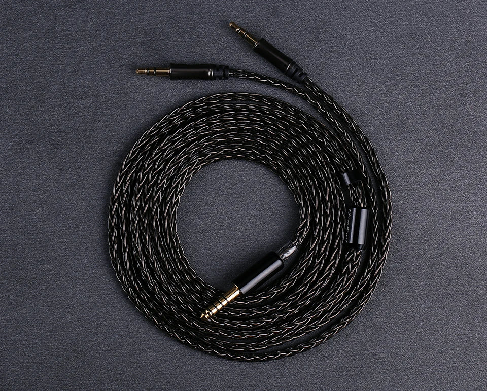 OPENHEART 16-adriges Kopfhörerkabel 1 zu 2 Klinken dual 3.5/2.5/4.4mm/XLR symmetrisches Kabel für HIFIMAN DENON Ersatzkabel 2m 3m