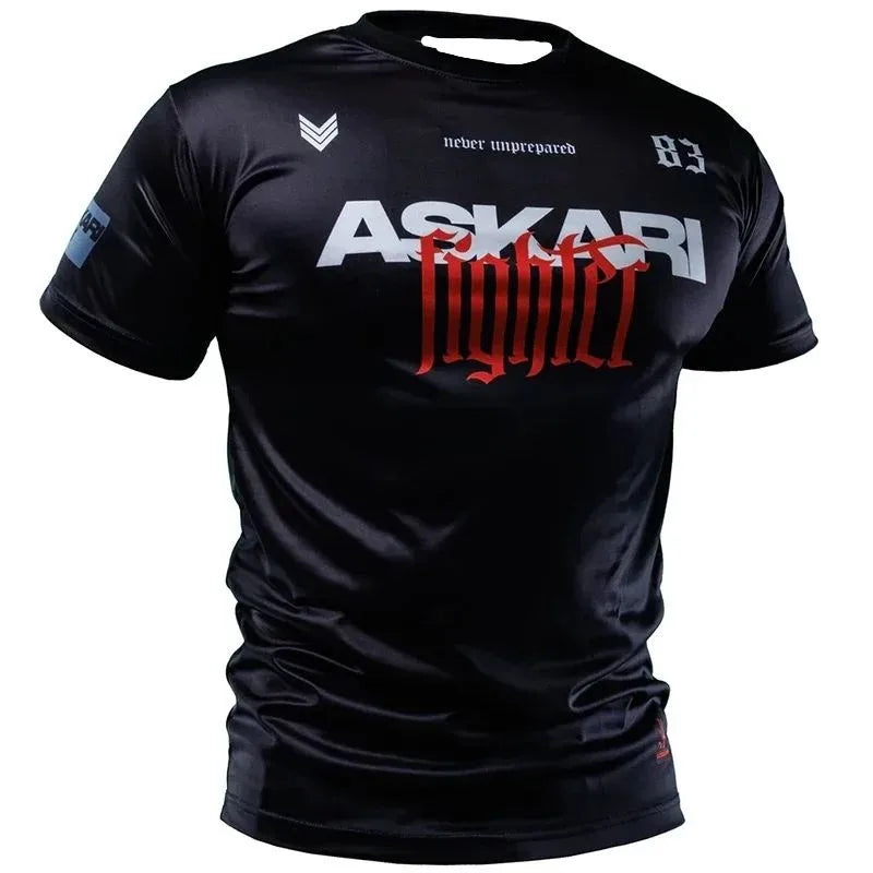2026New Askari Herren Boxen Enges T-Shirt Sommer Sport Schnell Trocknendes Eiskaltes Gefühl Eng Anliegendes Fitnessstudio T-Shirt Outdoor Training Oberteil