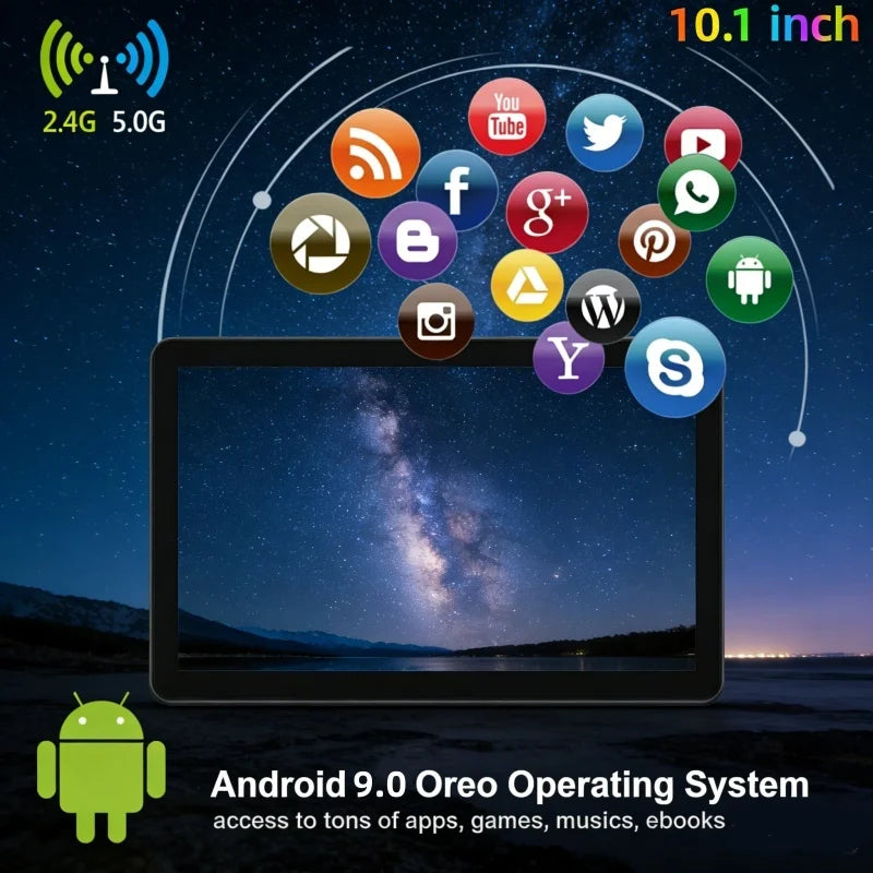 10,1 Zoll RAM 2GB ROM 32GB V9 Android 9.0 Tablet PC CPU MT8167 (Quad-Core, 2M Cache) Prozessor Dual-Kamera WIFI DC-Ladefunktion Zweitbild
