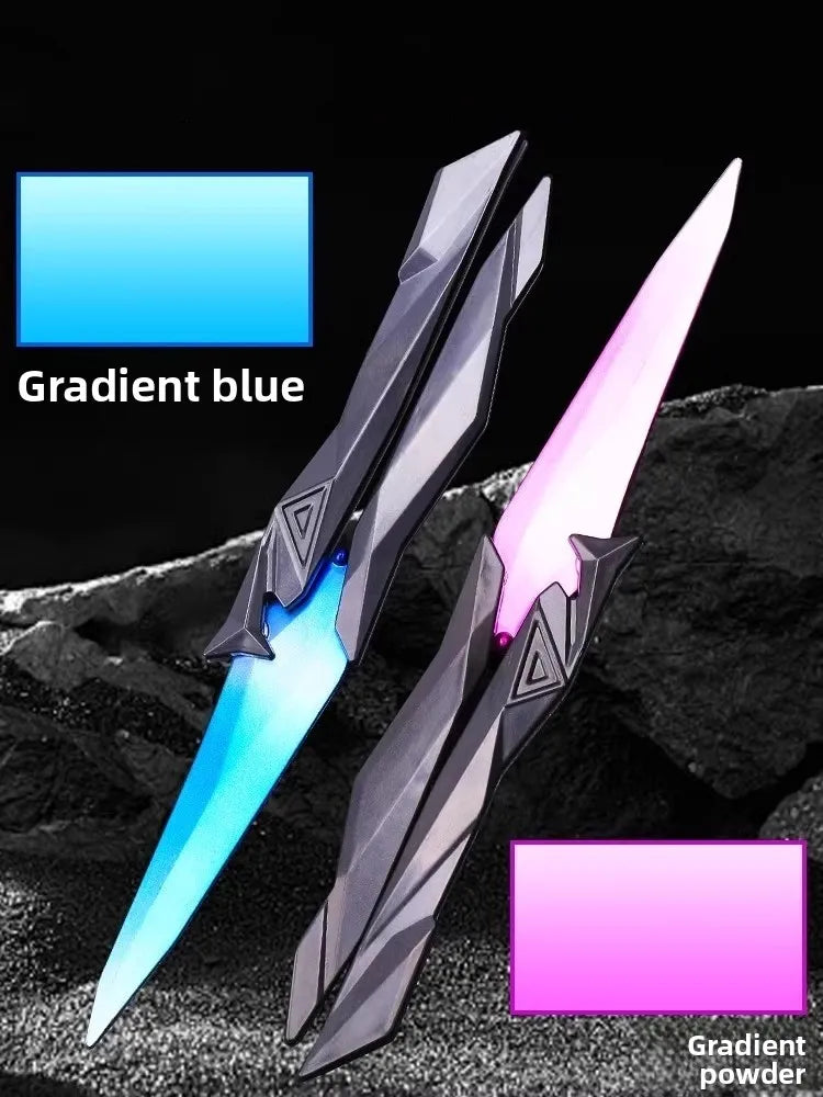 Taktischer Shooter faltbares Schmetterlingsmesser – 3D graviertes Sammlerstück tragbares Nahkampf-Ausrüstungsstück für Cosplay/Gaming-Zubehör Geschenke