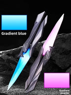 Taktischer Shooter faltbares Schmetterlingsmesser – 3D graviertes Sammlerstück tragbares Nahkampf-Ausrüstungsstück für Cosplay/Gaming-Zubehör Geschenke