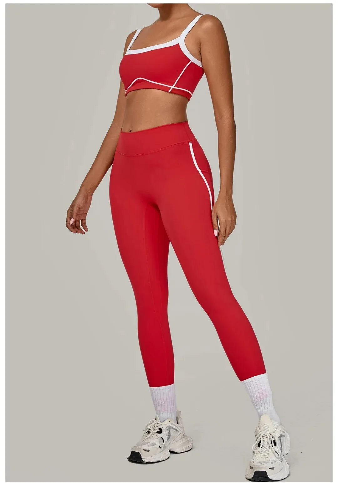 2PCS Damen Yoga-Set Hohe Taille Peach Hip Herausnehmbare Polsterung Sport-BH Hose Fitnessanzug Laufen Workout Gym Leggings Yoga-Set