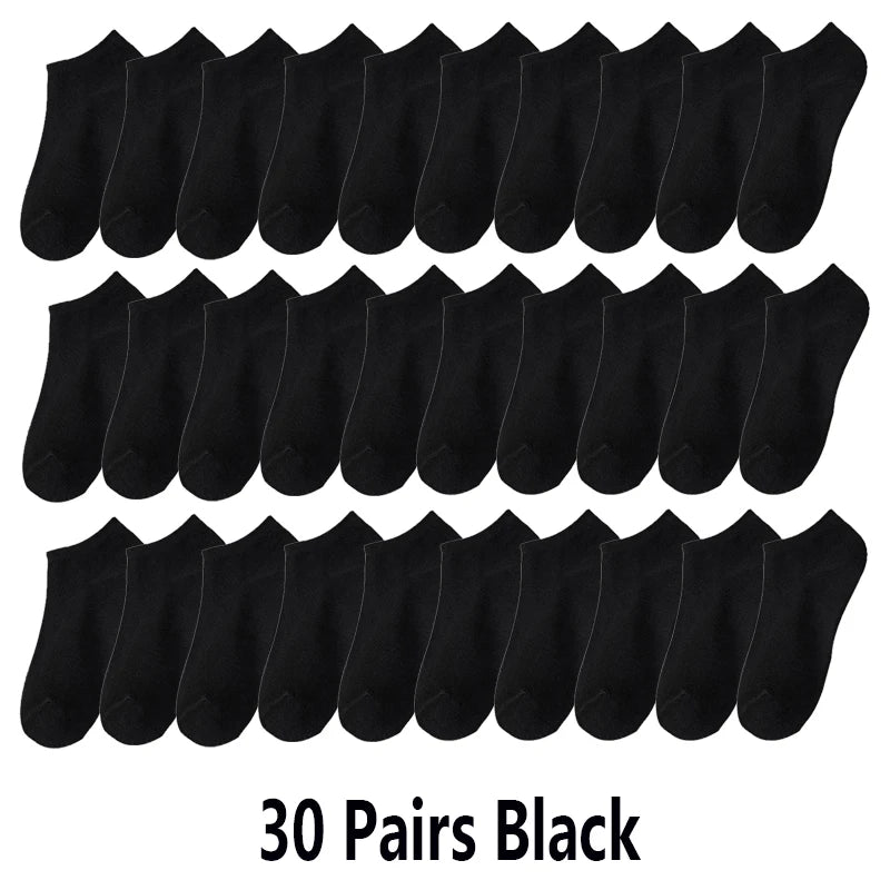 10/20/30 Paar Herren Socken Ankle Socks Weiß Schwarz Atmungsaktiv Bequem Schweißabsorbierend Boot Socken Unisex Freizeit Uni Kurze Socken