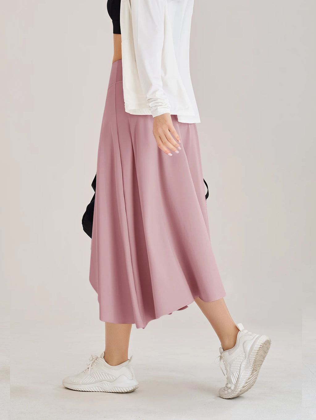 Sommer Damen Golf Tennis Tanz Fitness Lange Röcke Schnell Trocknend Einfarbige Damen Unterfütterung Hohe Taille Lange Röcke Shorts