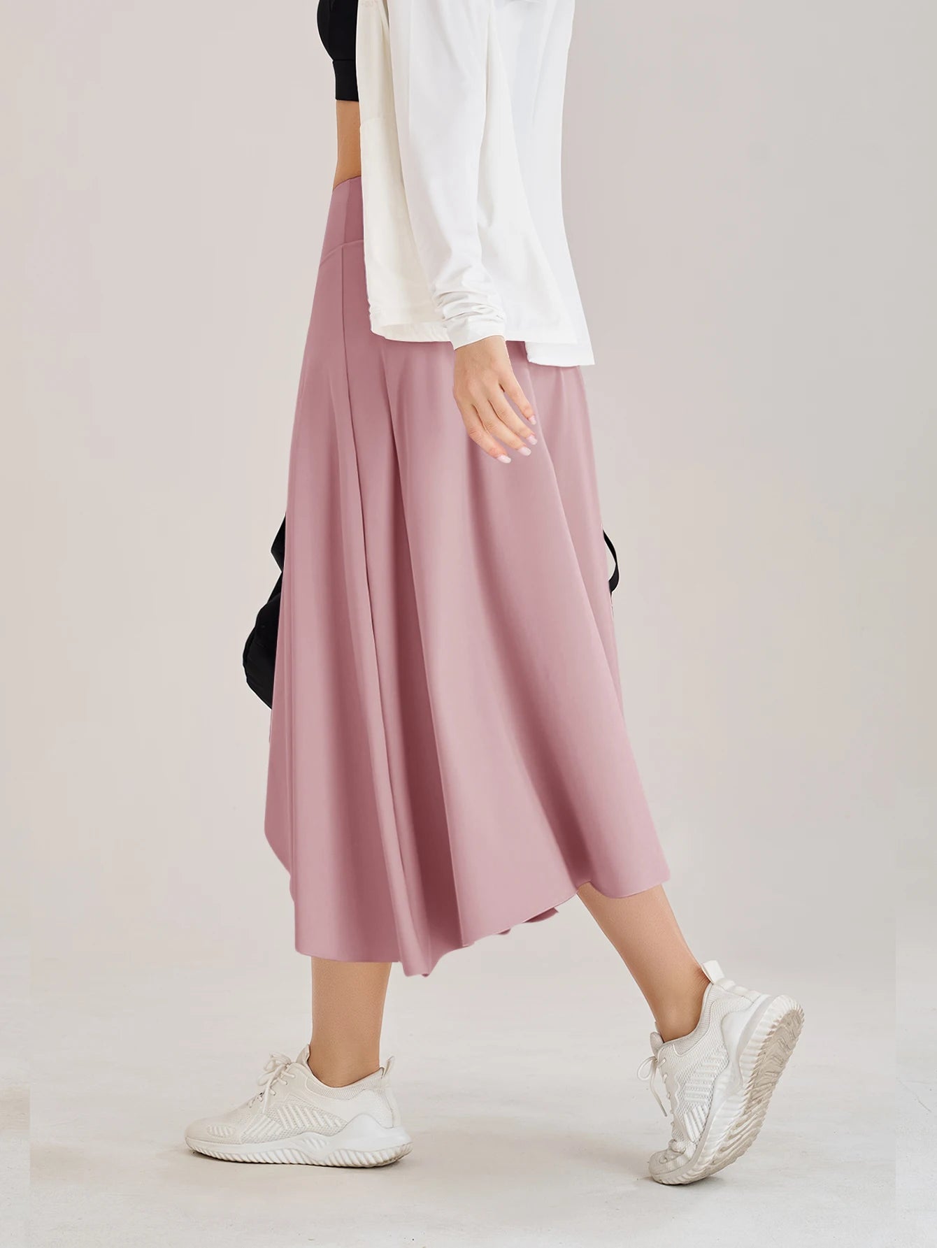 Sommer Damen Golf Tennis Tanz Fitness Lange Röcke Schnell Trocknend Einfarbige Damen Unterfütterung Hohe Taille Lange Röcke Shorts