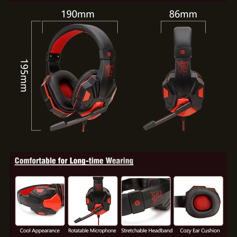 Gaming Kopfhörer 3.5MM Kabelgebunden PC Bass Stereo Gamer Headset Telefon Laptop Kopfhörer Helm Mit Mikrofon Für PS4 Xbox One Switch
