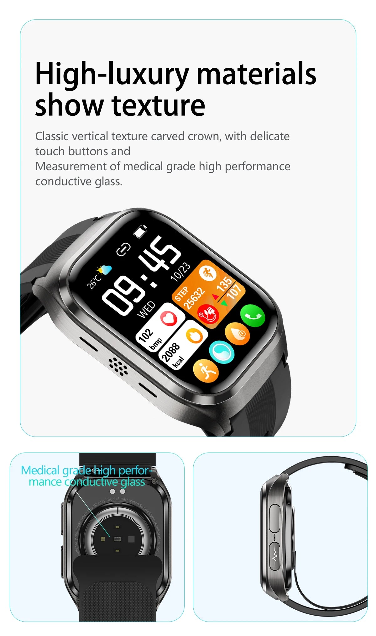 2026Neue Gesundheitsuhr Blutdruck Genaue Messung Smartwatches Herren Harnsäure Blutfette wasserdicht Airbag Smartwatch Damen