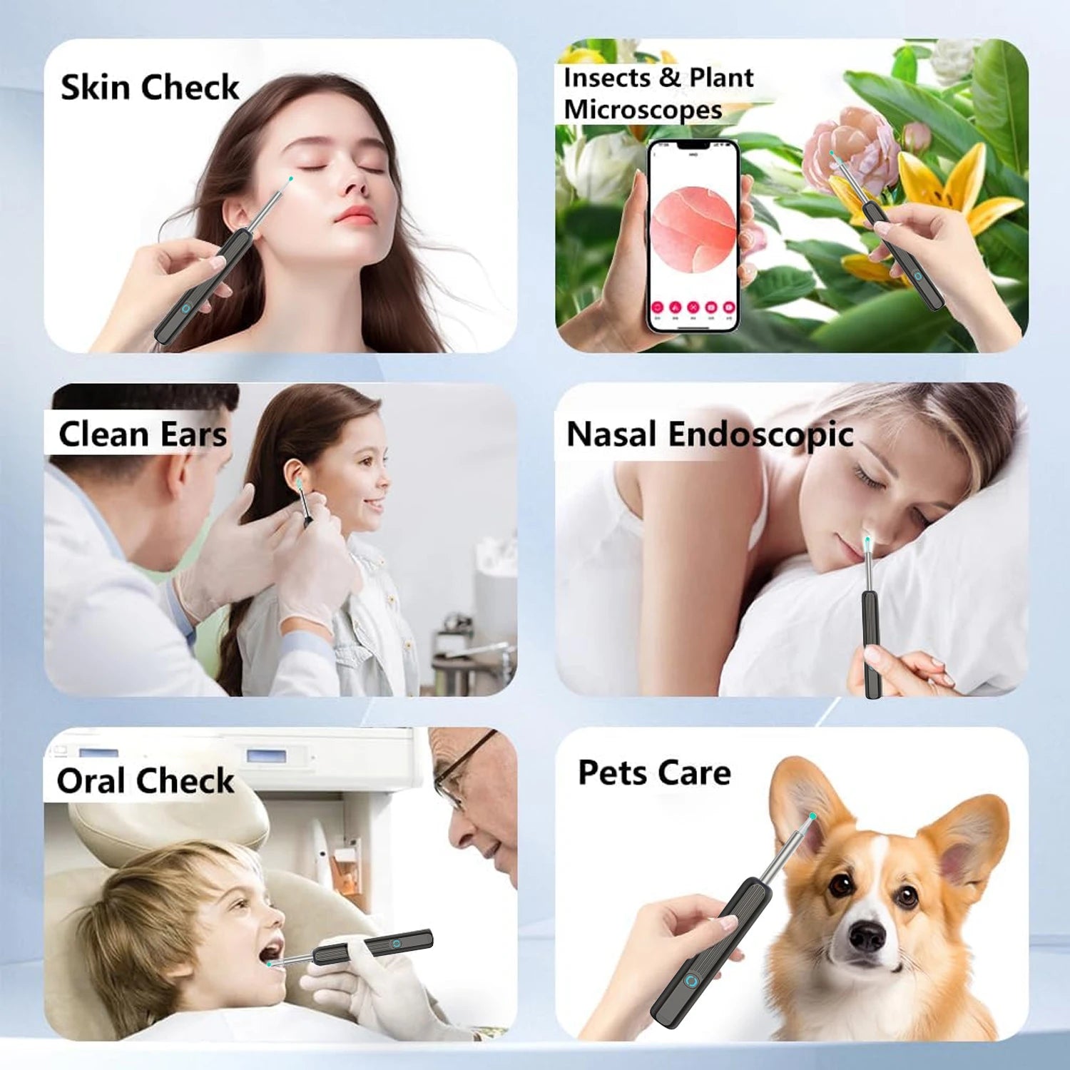 Intelligenter visueller Ohrenreiniger HD Ohrenstäbchen Otoskop USB-C-Ladeendoskop Ohrenschmalzentferner Ohrenschmalz-Entfernungswerkzeug Ohrenschmalz-Minikamera Gesundheitspflege-Set
