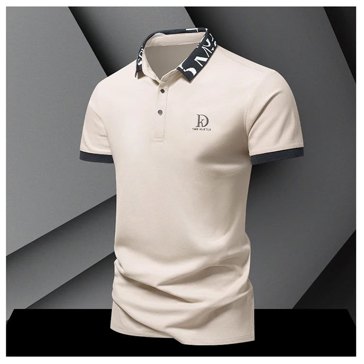 Sommer Herren-Poloshirt modisches Eisseide schnell trocknendes Kurzarm-T-Shirt einfarbig locker sitzendes Businesskragen-Oberteil