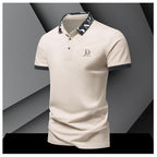 Sommer Herren-Poloshirt modisches Eisseide schnell trocknendes Kurzarm-T-Shirt einfarbig locker sitzendes Businesskragen-Oberteil