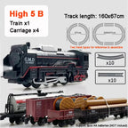 Klassische Eisenbahn Güterzug Spielzeug Elektrische Eisenbahn Schienenset mit Licht Schienen Modell Spielzeug für Kinder Geschenk Kinder Erwachsenen Spielzeug