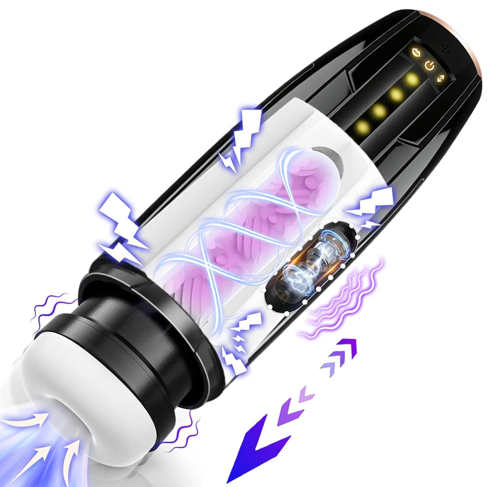 Elektrischer Teleskop-Saugvibrator mit 10 Frequenzen, Masturbator zur Desensibilisierung des männlichen Penis, Erwachsenenprodukte