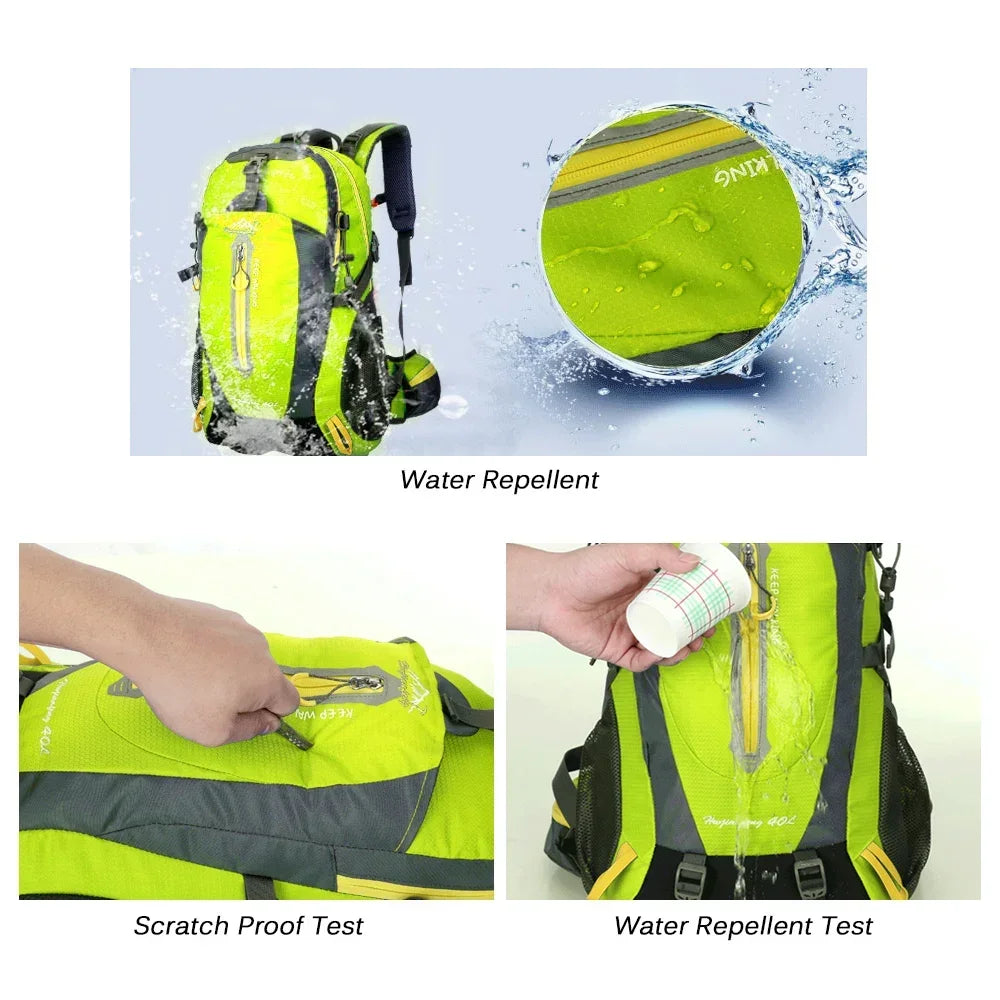 40L Wasserabweisender Reise-Rucksack Camping Wander Laptop Daypack Trekking Klettern Rucksäcke für Herren Damen Wanderausrüstung