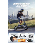 T10 Tragbarer E-Scooter 900W Spitzenleistung 48V 13.5/18 Ah Akku Elektroroller für Erwachsene 11 Zoll Offroad-Reifen Elektroroller