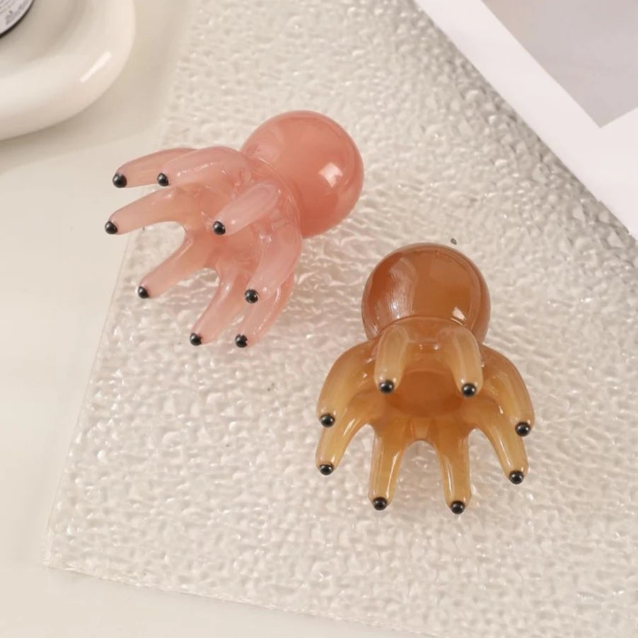 Resin Octopus Massage Comb Head Meridian Scraping Scalp Massage Brush Acupuncture SPA Gua Sha Massage Comb Fatigue Relief
