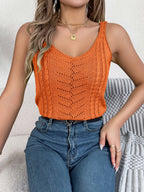 Frühling Sommer Lässiger V-Ausschnitt Aushöhlen Strickweste Einfarbige Ärmellose Tops Orange Grün Weiß Khaki 2026 Damenbekleidung