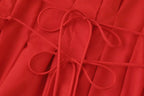 KONDALA 2026 Frühling Sommer Vintage Damenkleid Mode Einreihig Schärpen Drapierter V-Ausschnitt Ärmellos Schicke Braune Damenkleider
