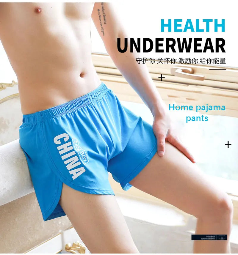 Fashion Locker Herrenunterwäsche 100% Baumwolle Weiche Mittelbund-Boxershorts Atmungsaktive Unterhosen Jungen Große Größen Boxershorts Schlafanzug