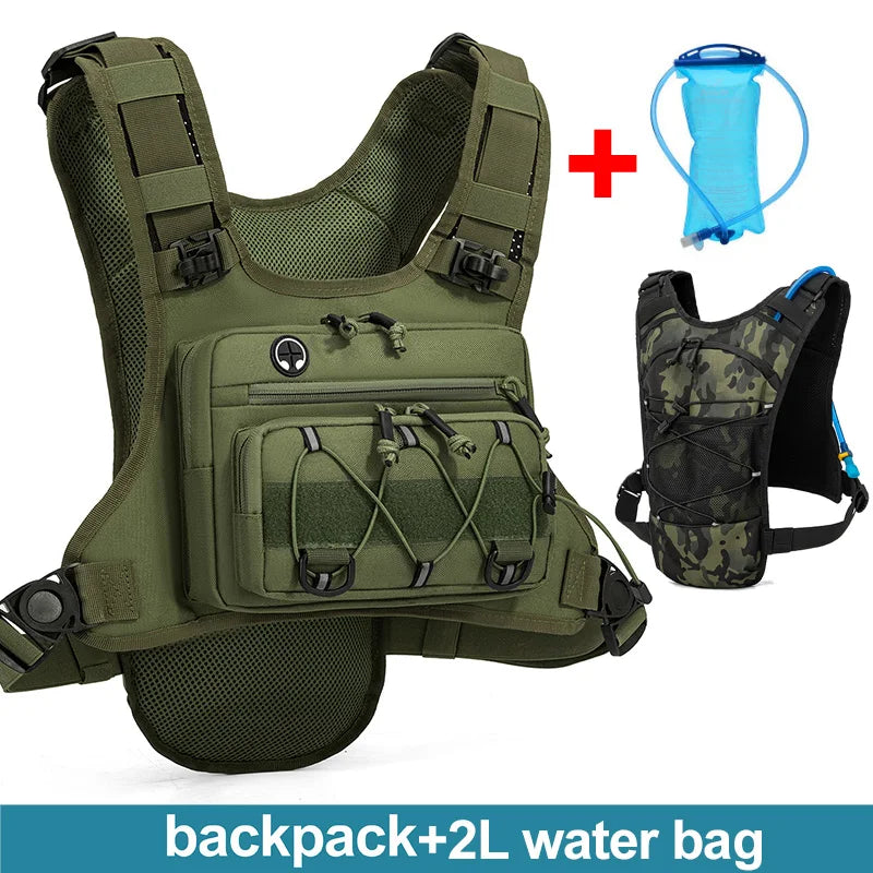 Lauf-Brusttasche Trinkweste zum Radfahren Wandern Fahrradrennen Marathon Tasche Herren Damen Sport Taktische Bauchtasche Camping Rucksack