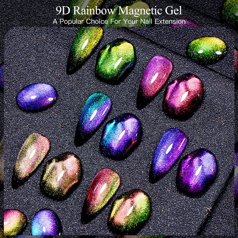 10/12PCS/SET Katze Magnetisches Gel Nagellack Set 9D Reflektierendes Glitzer Gel Halbpermanentes UV Gel Soak Off Funkelndes Nagelkunst Kits