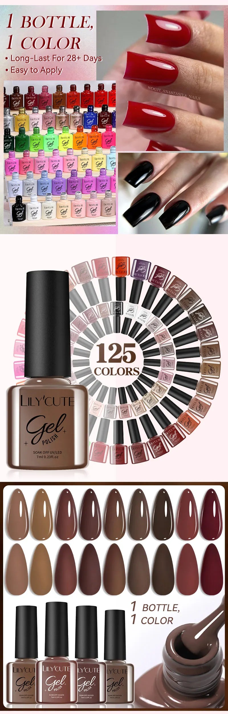 LILYCUTE Nagelgel-Politur-Set, Rosa Grün, Frühling, DIY-Nagelkunst-Design, lang anhaltend, Soak Off UV Gel, Maniküre, Malgel, Vernis-Kit