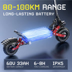 TIFGALOP CL8 Elektroroller 6000W Leistungsstarker Motor 60V 33Ah Akku bis zu 100km Reichweite Straßenzulässiger Erwachsenen-Kleinstwagen Elektroroller